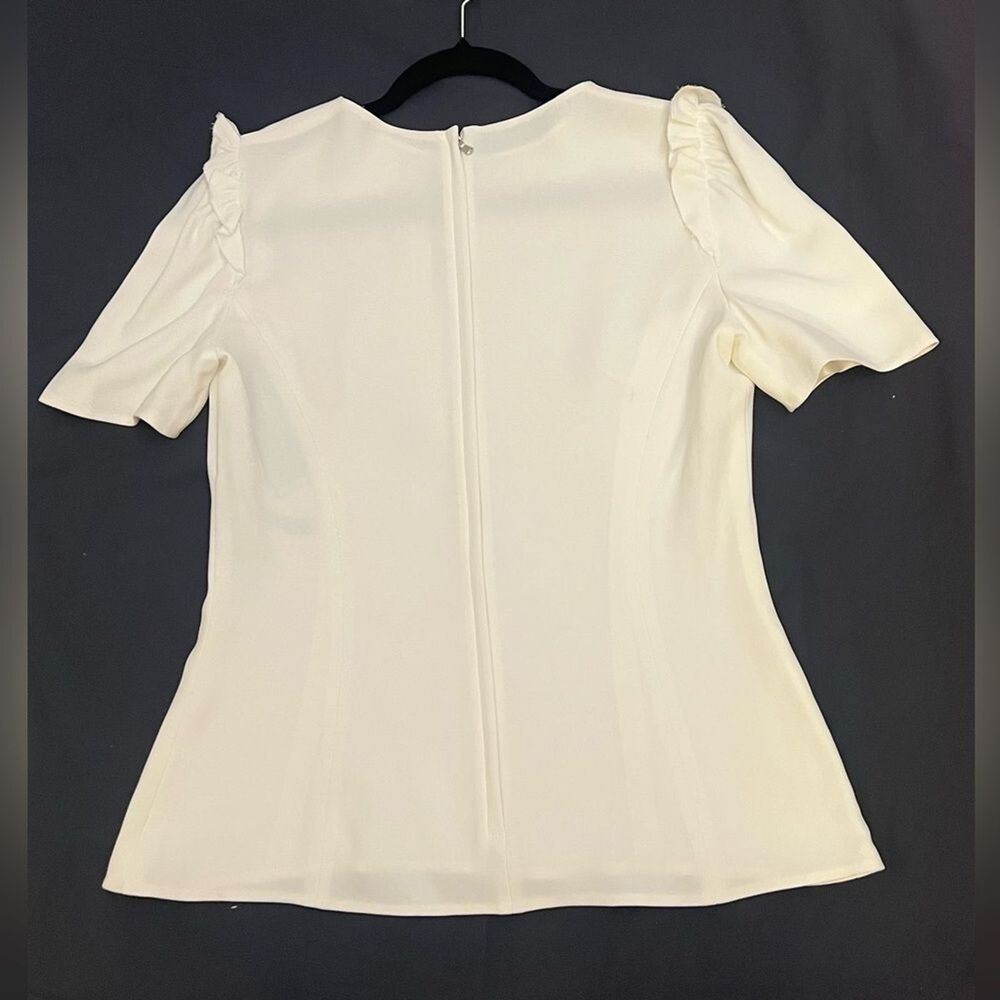 Dolce & Gabbana Short Sleeve Peplum Top Ivory Draped Sleeve Blouse - Picture 2 of 11